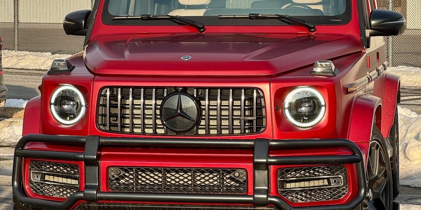 Close detail of the protected finish on the Mercedes G-Wagon